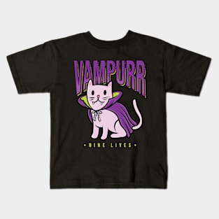 Funny Halloween Vampire Cat lover gifts Kids T-Shirt